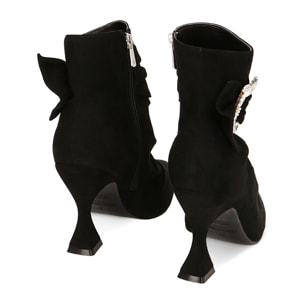 Botines de microfibra negro tacón 9 cm