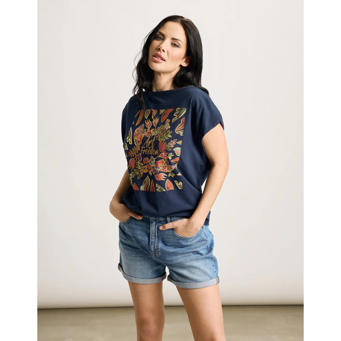 Camiseta Manga Corta Azul Marino - Oreana