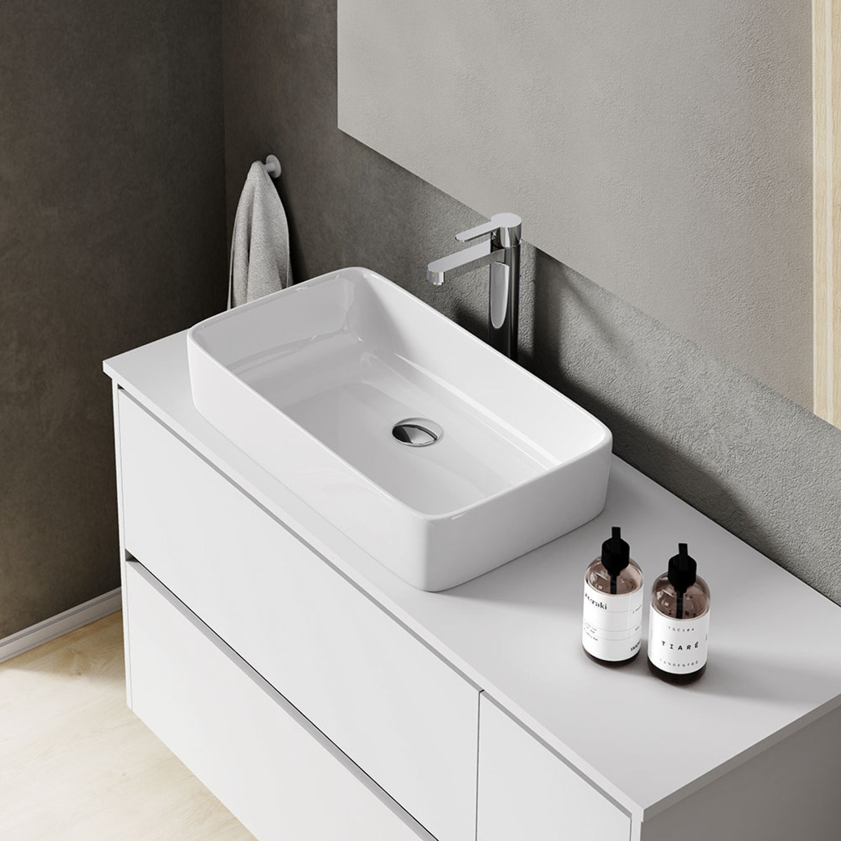 Ensemble de salle de bain JOB TOP Alday, 120cm, Blanc Mat