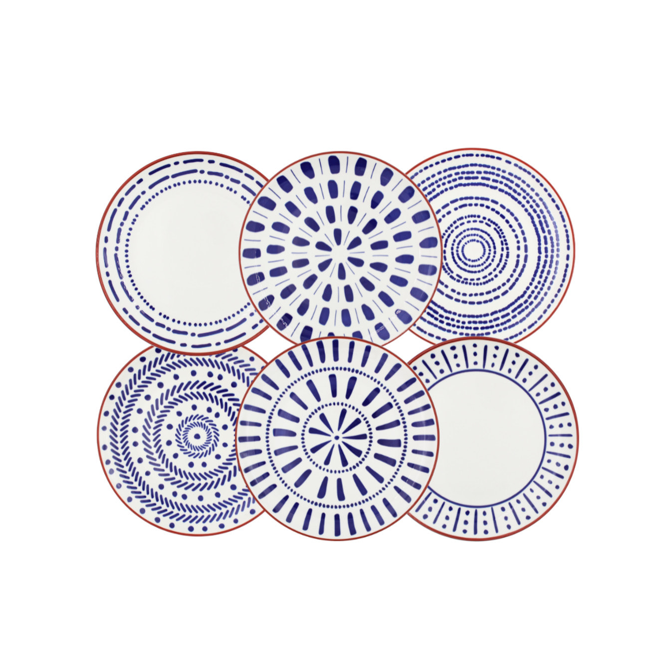 Lot de 6 assiettes à dessert, SANTORIN