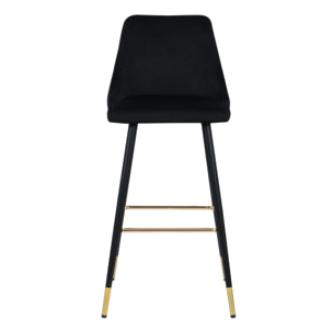 Lot de 2 chaises de bar 77.5 cm en velours noir - Aristote