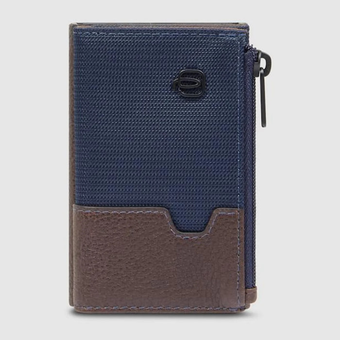 Piquadro Portafoglio compatto con portacarte automatico, porta monete e protezione RFID