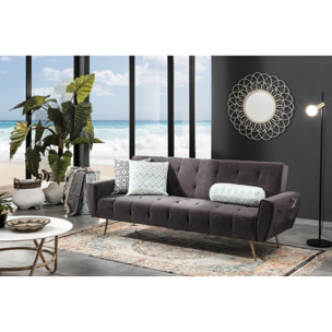 Canapé convertible Tomasucci PREMIER, en coton et mousse, gris, 180 × 54 × 42 cm