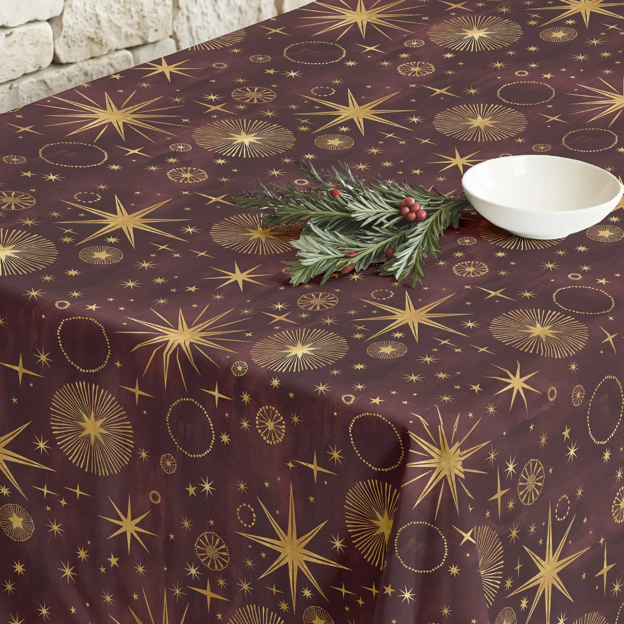 Nappe en résine Anti-tâches Christmas Cielo Rojo