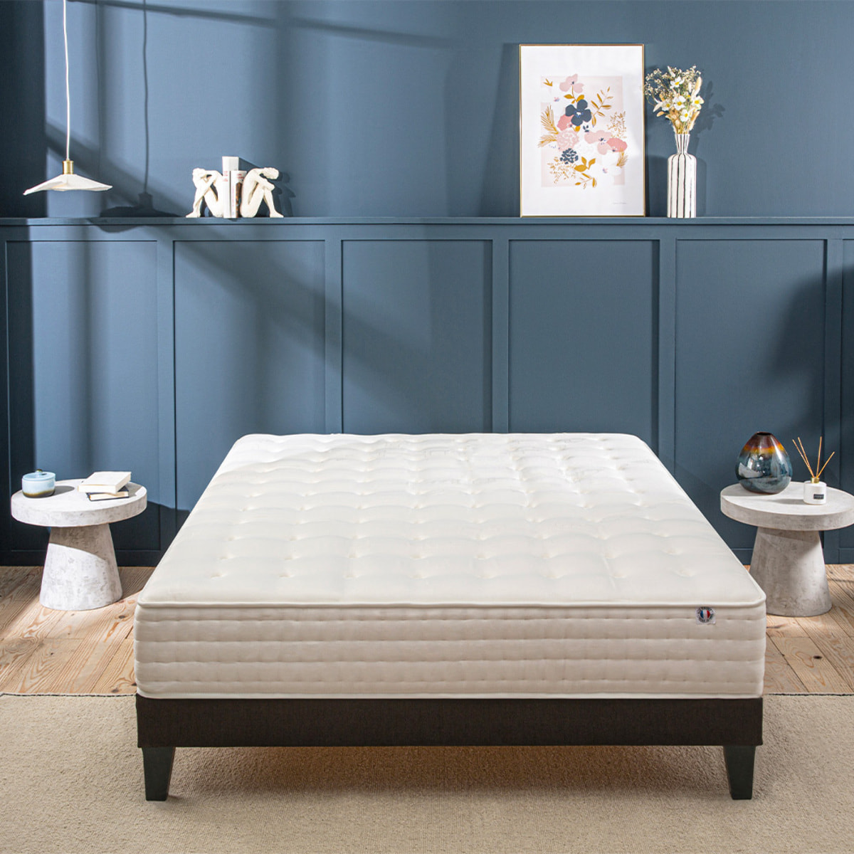 Matelas Châtelet, Soutien Ferme, 24 cm, Mémoire de Forme & Mousses Haute Densité, Fabrication Française, Déhoussable