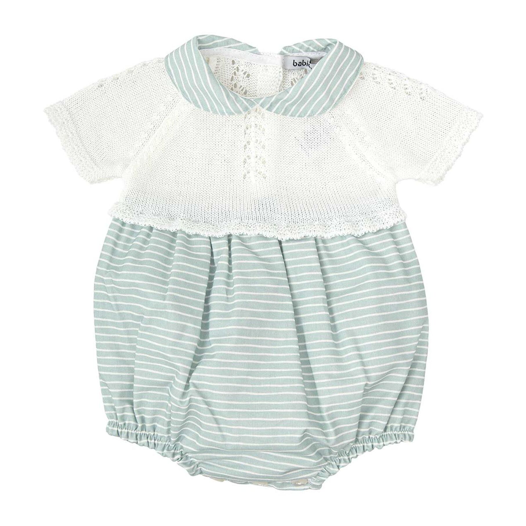 Pelele Corto Cuello Bebe Punto Bruma