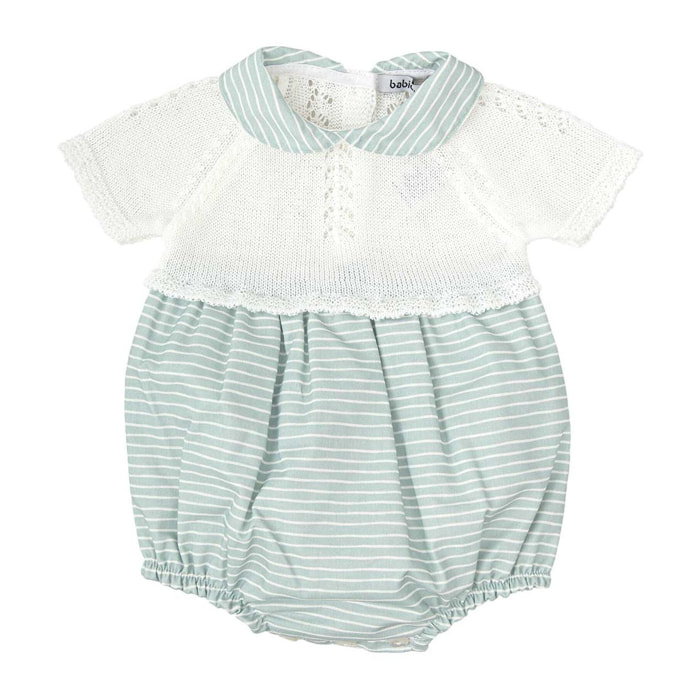 Pelele Corto Cuello Bebe Punto Bruma