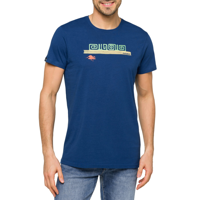 Camiseta de algodón 150 gr Hot Buttered Tikisurf azul