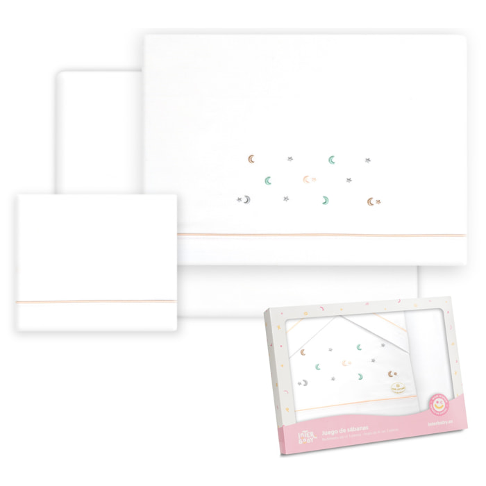 Triptico Coche Estrella Luna Multicolor Bco/Rosa