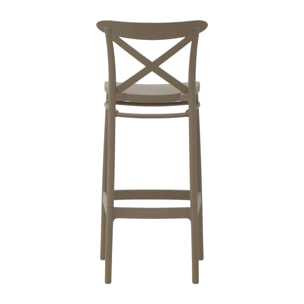 Set di 4 sgabelli HAMBURG in polipropilene tortora