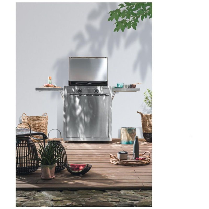 Couvercle plancha FORGE ADOUR INOX MODERN 60 CHARNIERES