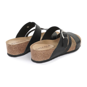 SANDALO BIO ZEPPA DOPPIA FASCIA NERO