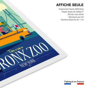 Poster retro bronx zoo Affiche seule