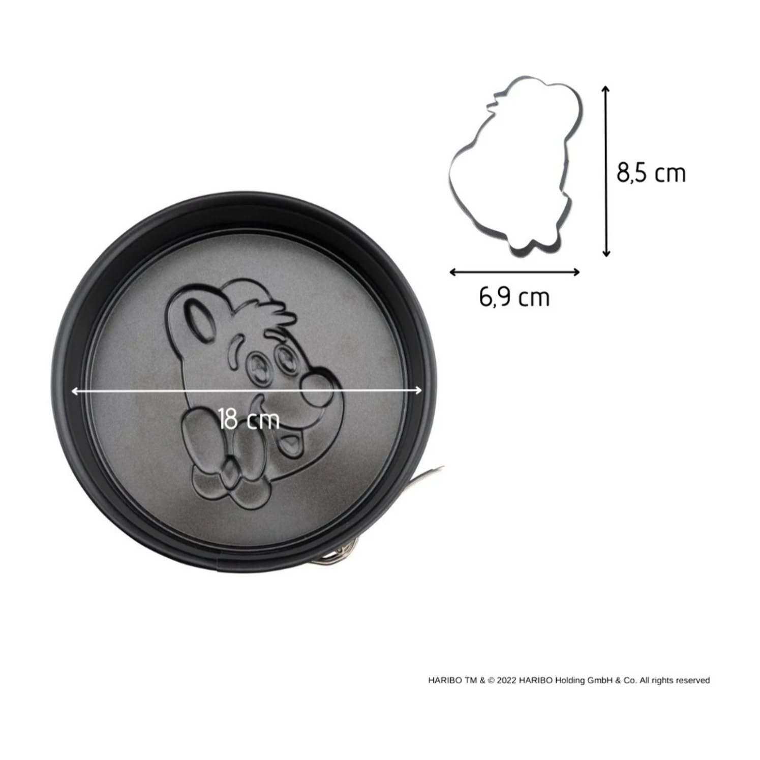 Set de 4 ustensiles de pâtisserie moule à manqué emporte-pièce ourson et spatule de cuisine Zenker Haribo