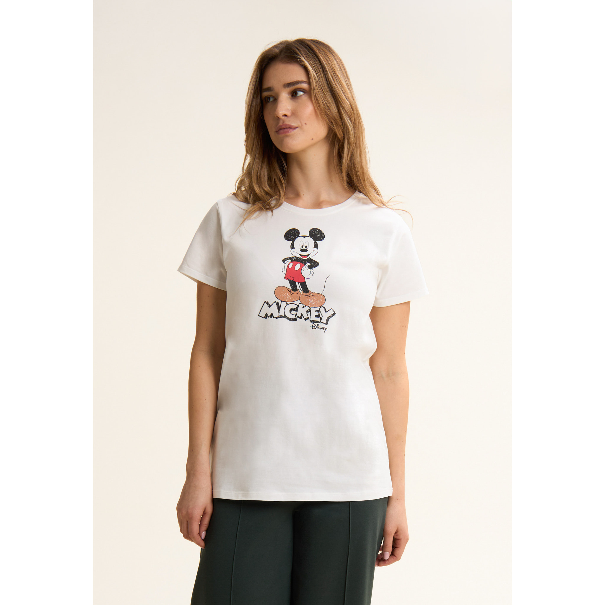 T-shirt regular fit con stampa Mickey Mouse