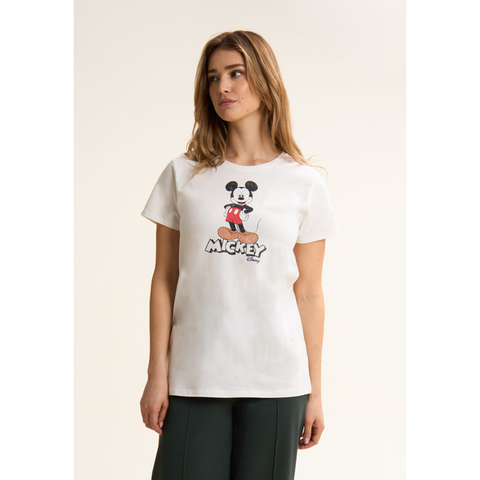 T-shirt regular fit con stampa Mickey Mouse