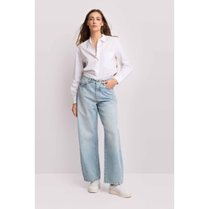 Kocca - Pantaloni wide leg in denim stile minimal Donna, Denim