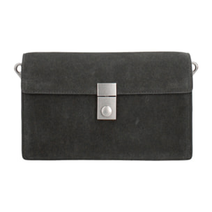 Borsa a tracolla da donna Made in Italy - Celeste Prime - Pelle scamosciata - 24.0 x 15.0 x 7.0 cm