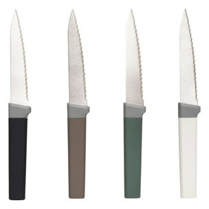 4 couteaux à steak manche antidérapant