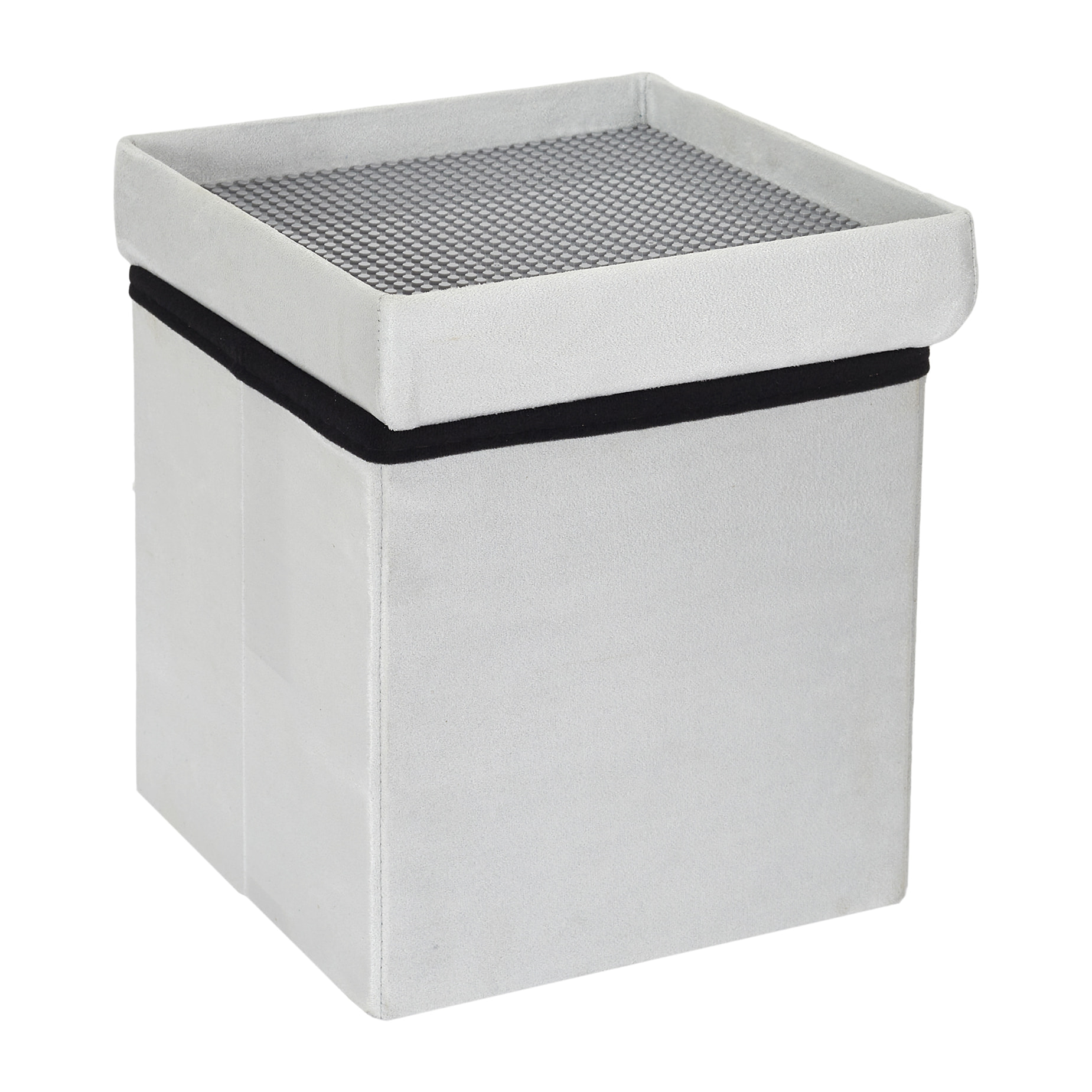 Coffre Pouf Pliable Compatible Brique Gris