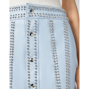 PHILIPP PLEIN Leather Skirt Short Crystal