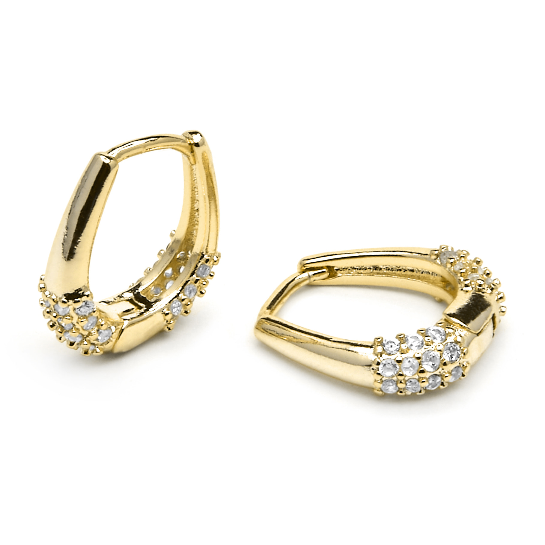 Pendientes acabado oro amarillo de 18k y Circonita Brillante