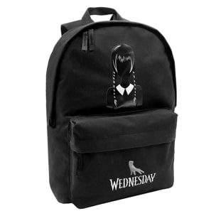 DAM Wednesday Miércoles mochila Americano. Compartimento portalaptop. Interior forrado y personalizado, espaldera y tirantes acolchados. 31x13,5x43 Cm. Color: Negro