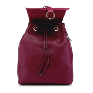 Borse Donna colore Bordeaux-in pelle Made in Italy 33x36x11cm