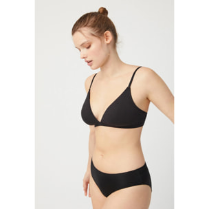 Reggiseno imbottito senza ferretto in cotone e modal nero