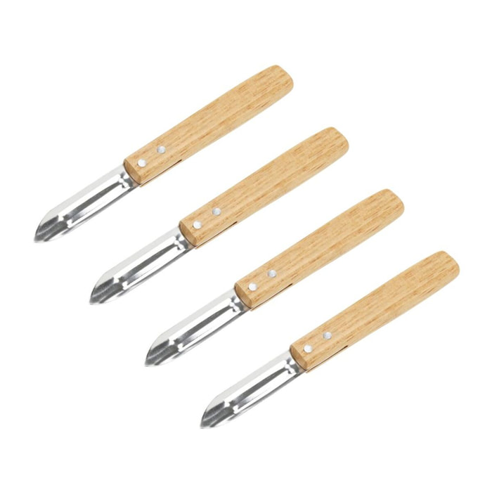 Ensemble de 4 Eplucheurs Econome Nature 16 cm Nirosta