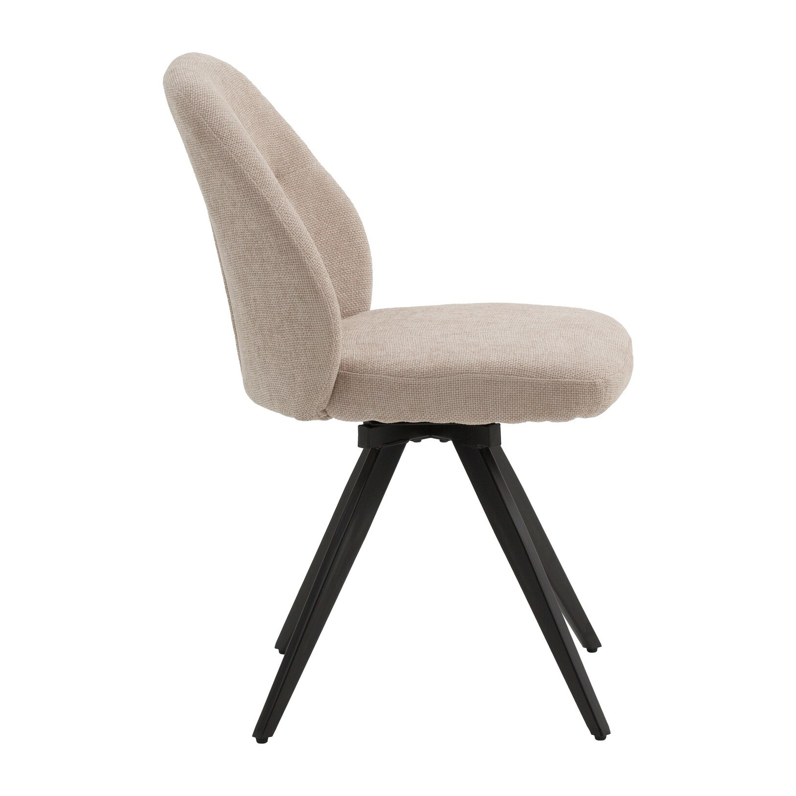 Set di 2 sedie girevoli ZENNENDAL in tessuto beige e gambe in metallo nero