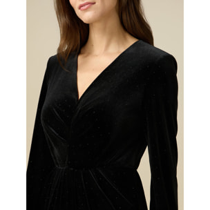 Oltre - Velvet dress with crystals - Negro