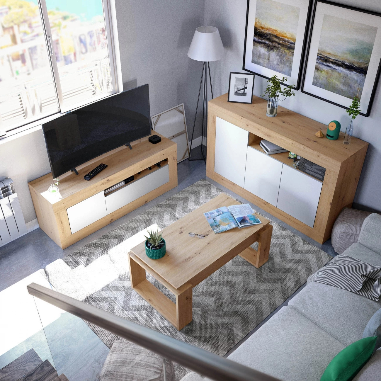 Mesa de centro elevable Nova Alpine Oak