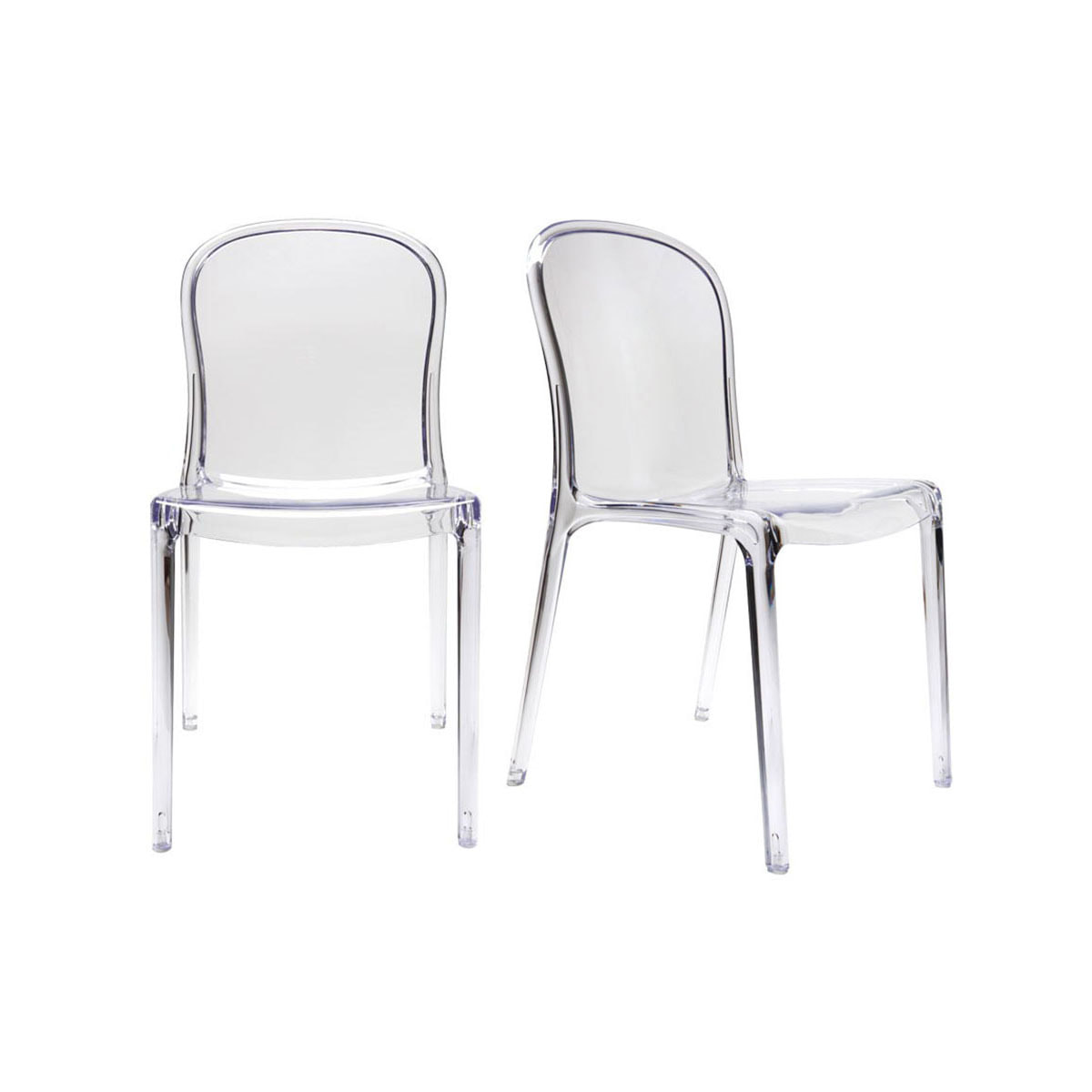 Chaises empilables design transparentes (lot de 2) THALYSSE