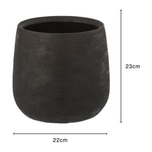 J-Line cache-pot Irrégulier - céramique - noir - large - Ø 23 cm
