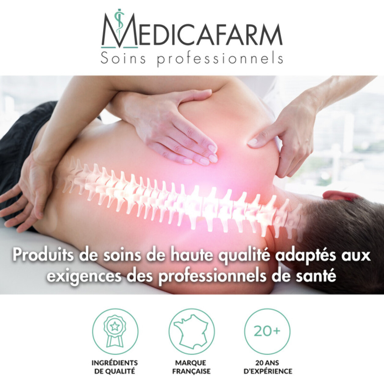 MEDICAFARM - Huile Camphrée au capsicum - Action chauffante - Aide à la préparation et récupération musculaire - Contribue à soulager les douleurs musculaires et articulaires - Lot de 3