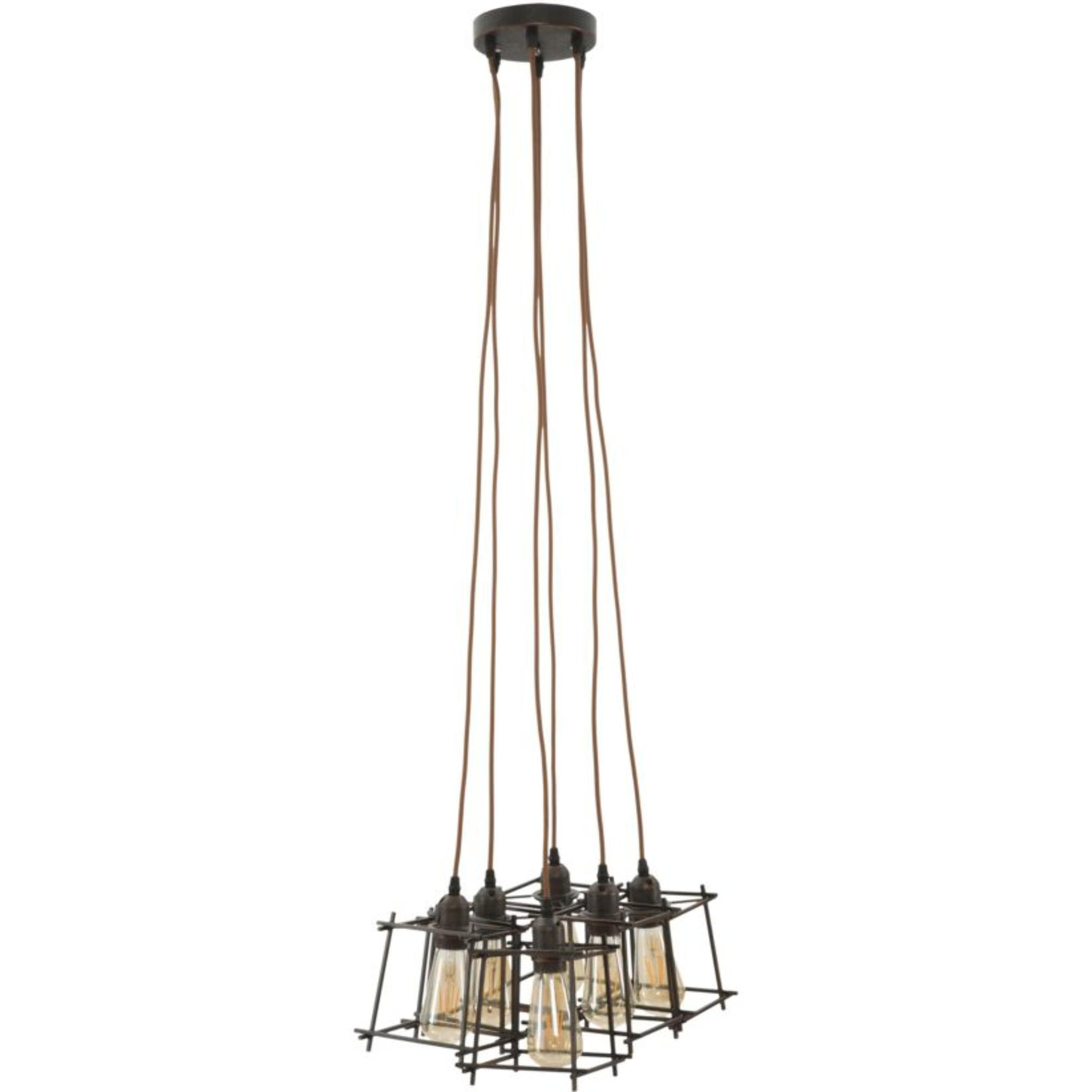 LAMPADARIO INDUST STICK 6 LUCI OFFICINE 55 BICOLORE