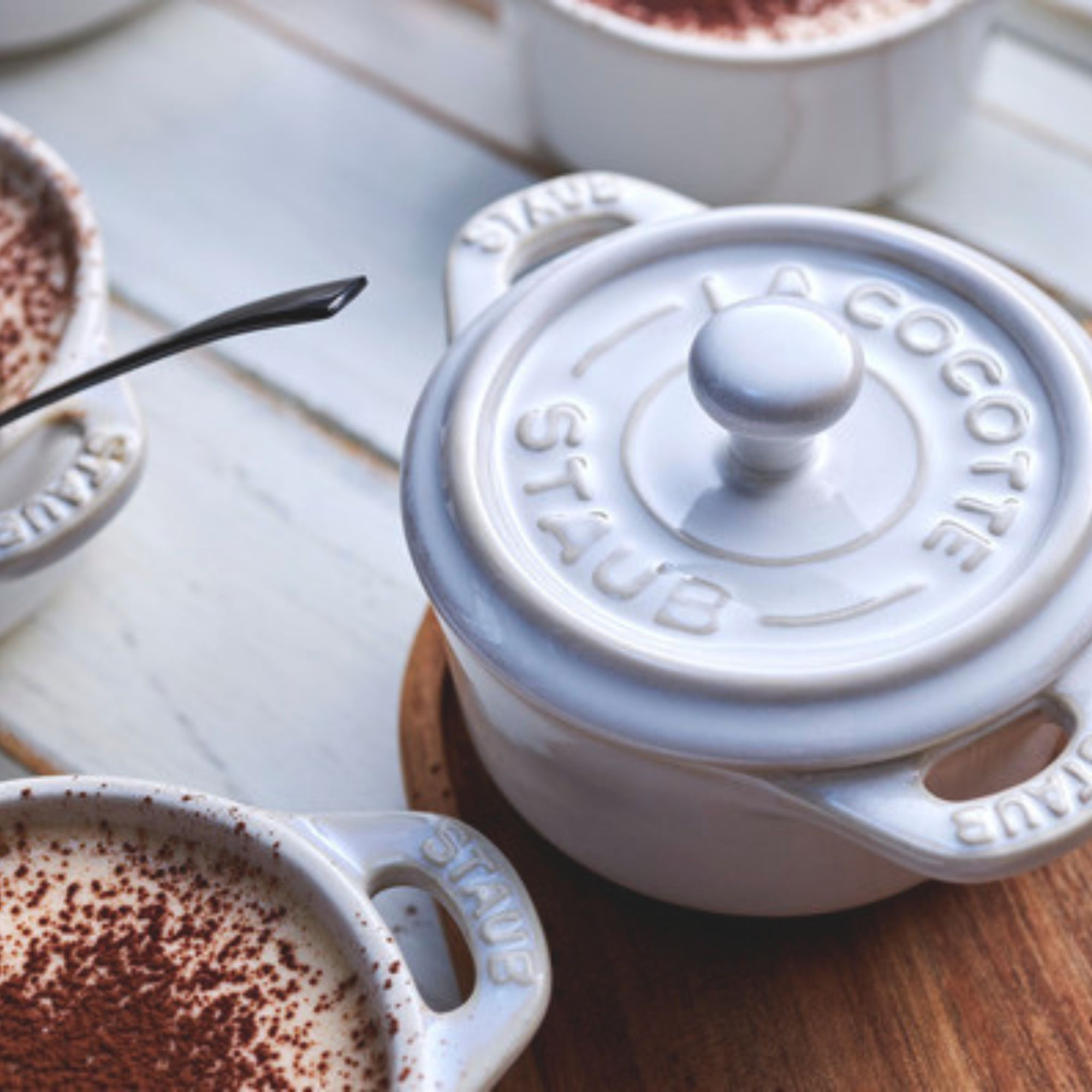 Set cocottes 4-pcs, Rond(e), Blanc ivoire, Céramique