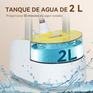 Plancha Vertical Vapor 1950W, Depósito de 2 L, 32g/min, Plancha de Vapor Vertical con Barra Telescópica, Listo en 38s,Colgador de Ropa, Centro de Planchado para Hogar Oficina, Amarillo