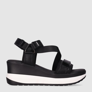 Sandalias de Tejido - Negro - Tacón: 7 cm