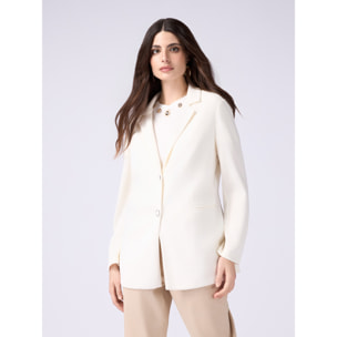 Oltre - Blazer de felpa suave al tacto - Blanco