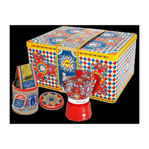 Cafetière italienne BIALETTI Moka Rouge Dolce&Gabbana - capacité 3 tasses - Coffret cafetière + café