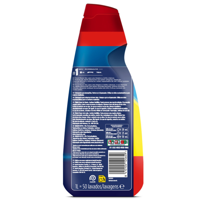 Finish All in 1 Max Power Gel Limón Higiene Lavavajillas 5x 50 lavados