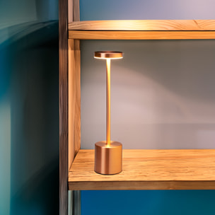 Well Home Lámpara de Mesa color Cobre con 24 luces LED blanco cálido con 3 modos de iluminación Ø8x34,2cm