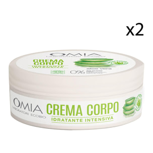 2x Omia Laboratori Ecobio Crema Corpo con Aloe Vera del Salento - 2 Barattoli da 150ml