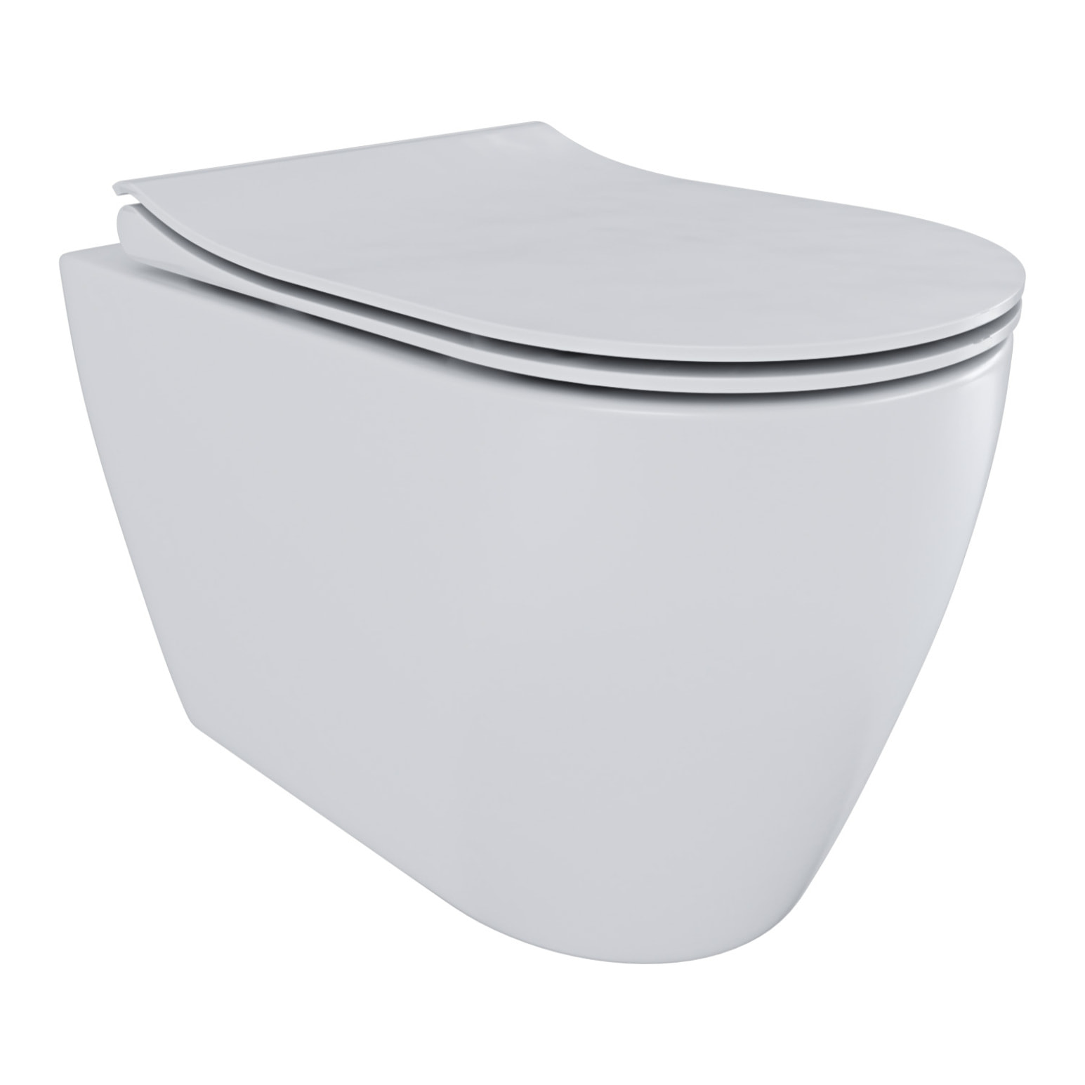 Coppia Sanitari Filomuro Filo Muro Filo Parete Vaso WC E Bidet Design Moderno In Ceramica Con Copriwater Chiusura Soft Close Rallentata Bianco Opaco