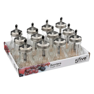 Sucrier en verre couvercle inox 18cl