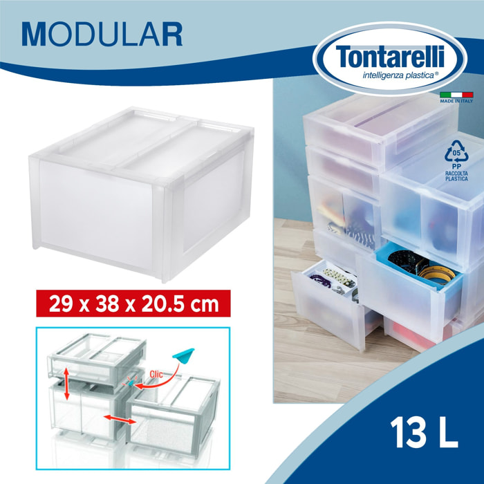 Caja de almacenamiento "modular" alto 13l