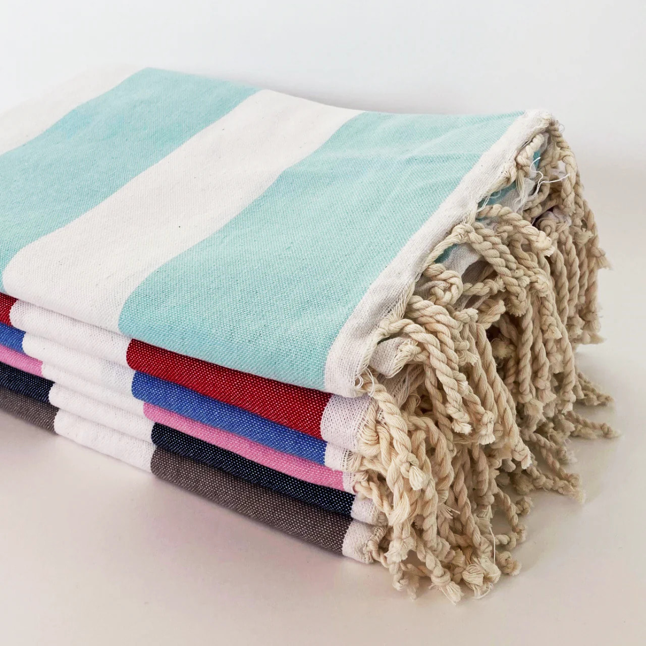 Fouta plate traditionnelle L - Transat Rouge - 190g/m²