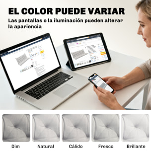 Cojín para Banco de Jardín con Respaldo, 150x98x8 cm, Colchón de Banco de 3 Plazas para Interior y Exterior con Relleno Grueso y Cintas de Sujeción, para Columpio, Terraza, Balcón, Gris Claro